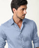 Blue Oxford Full Sleeve Formal Shirt For Men