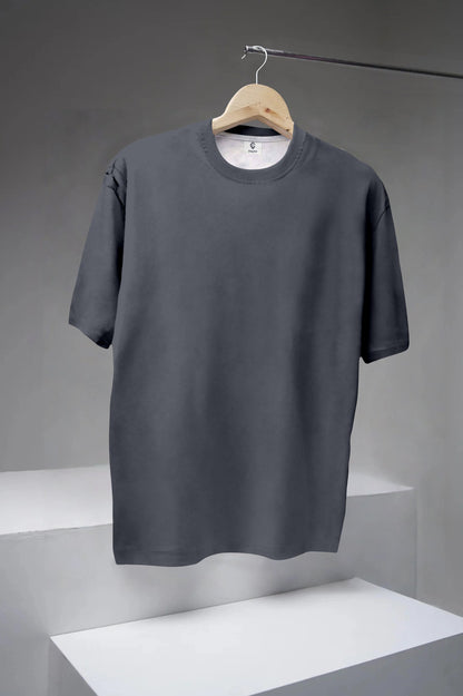 Grey & White Printed Half-Sleeve T-Shirt