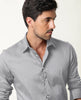 Grey Oxford Full Sleeve Formal Shirt For Men