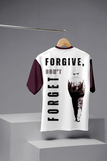 Maroon & White Printed Half-Sleeve T-Shirt