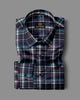 Blue with White Check Cotton Full Sleeve Shirt For Men