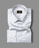 White with Blue Striped Cotton Full Sleeve Shirt For Men