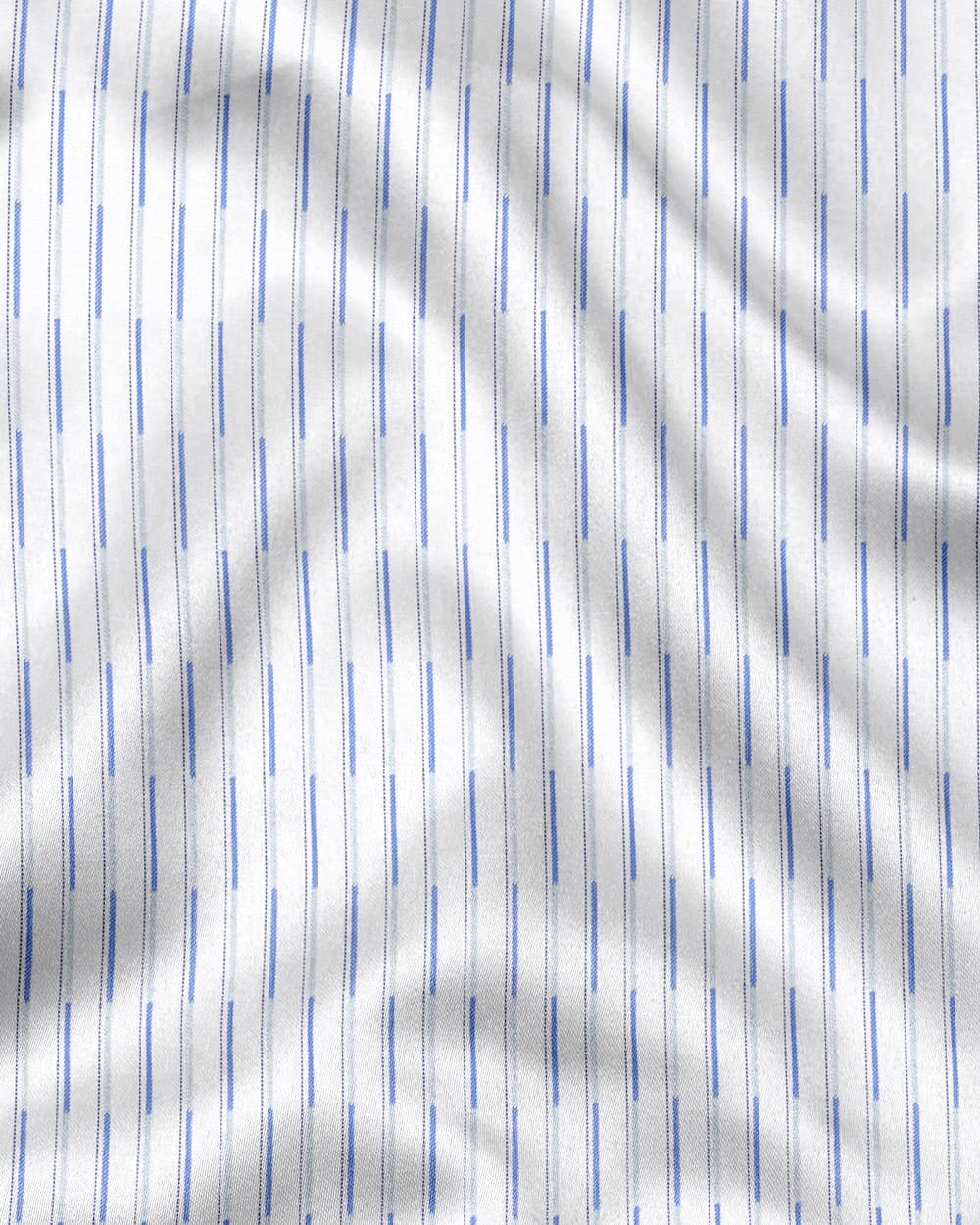 White with Blue Striped Cotton Full Sleeve Shirt For Men