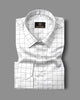 White with Black Check Cotton Full Sleeve Shirt For Men