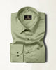 Light Olive Green Premium Giza Satin Cotton Full Sleeve Shirt For Men - Givuil